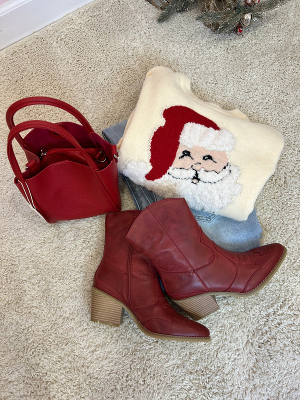Vintage Santa Detailed Sweater