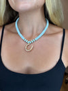 State South Horseshoe Beaded Necklace - Light Blue