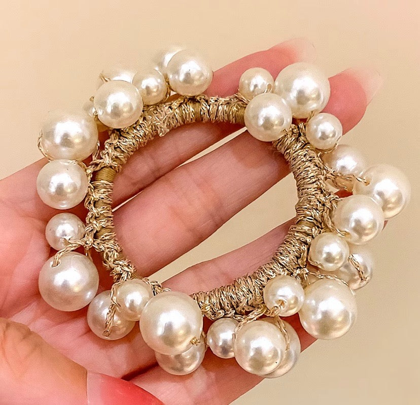 Beaded Hair Scrunchie