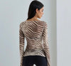 Brown Zebra Mesh Top