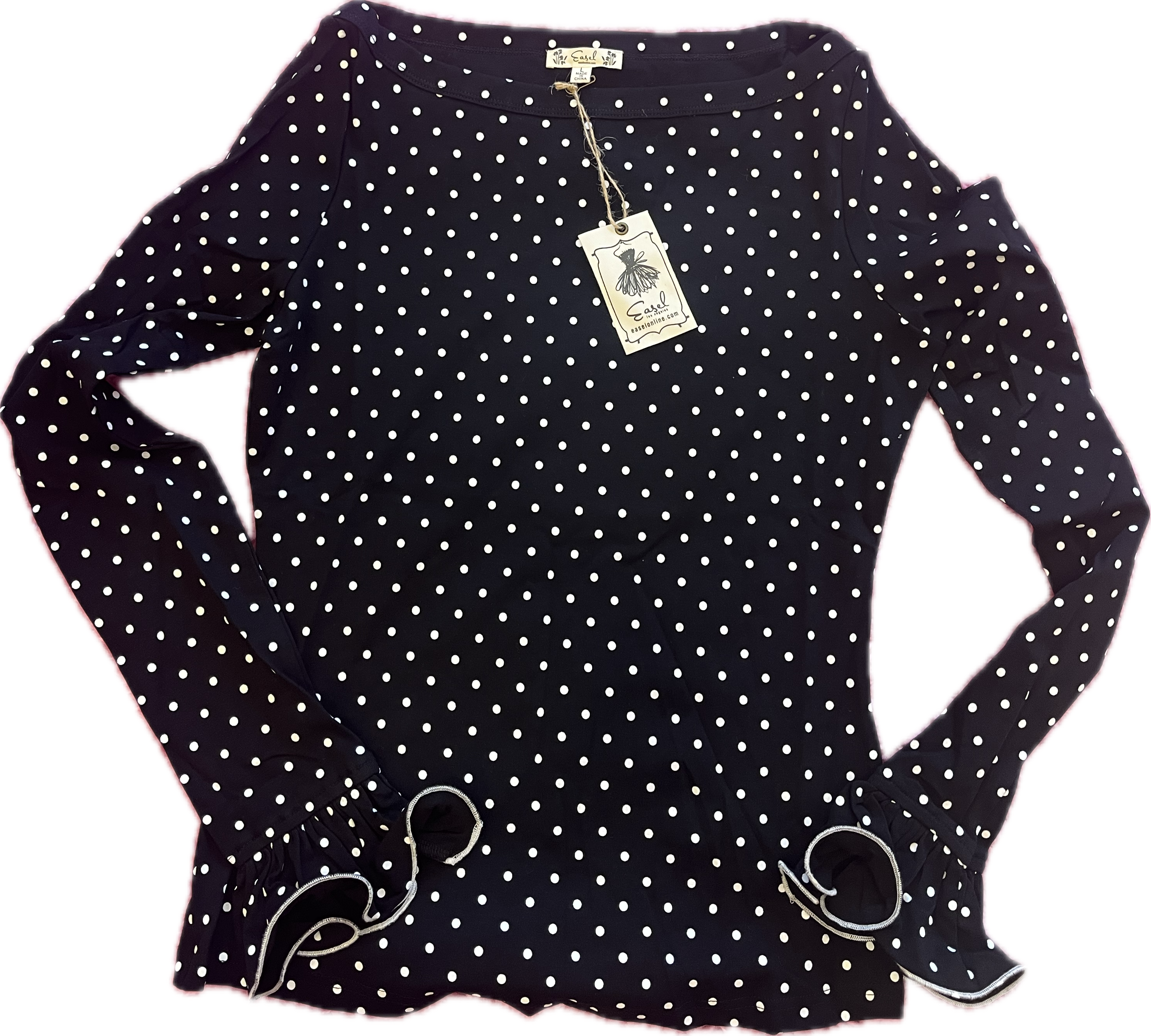 Ruffles & Dots Top, Black