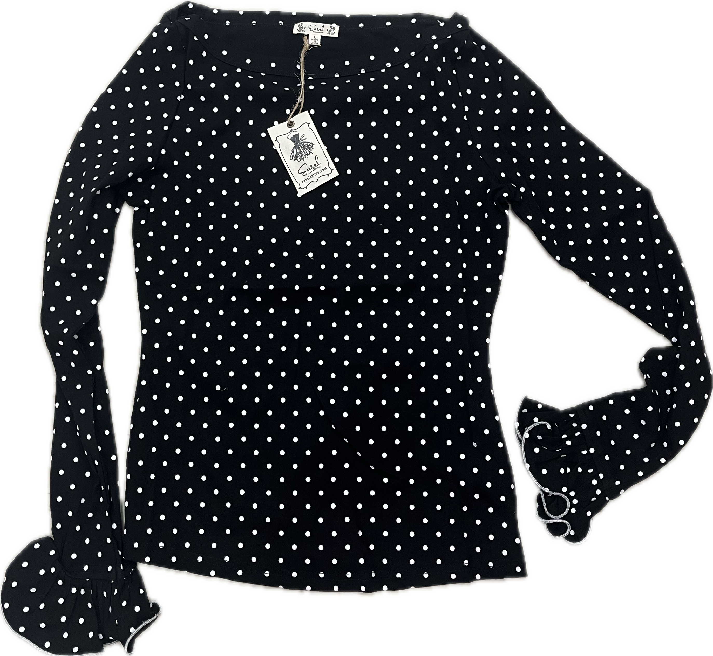 Ruffles & Dots Top, Black