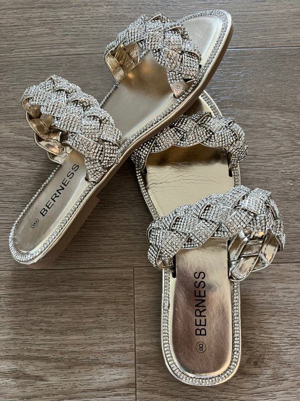 2 Band Rhinestone Sandal / Summer Cocktails