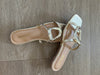 Distant Gold Ornament Dressy Slip On Sandals