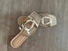 Distant Gold Ornament Dressy Slip On Sandals