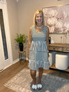 Black Stripe U Neck Sleeveless Loose Fit Mini Dress