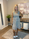 Black Stripe U Neck Sleeveless Loose Fit Mini Dress