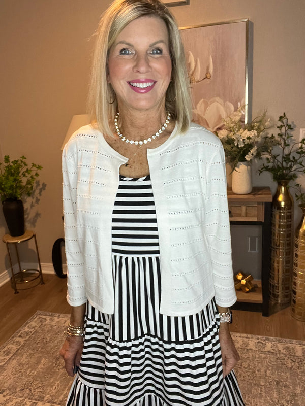 Black Stripe U Neck Sleeveless Loose Fit Mini Dress
