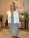 Black Stripe U Neck Sleeveless Loose Fit Mini Dress