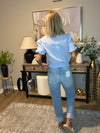 High-Rise Distressed Straight Leg Denim Jeans