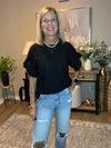Solid Color Round Neck Lotus Leaf Sleeve Short-Sleeve Top 2 - Colors