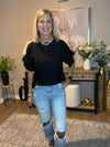 Solid Color Round Neck Lotus Leaf Sleeve Short-Sleeve Top 2 - Colors