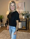 Solid Color Round Neck Lotus Leaf Sleeve Short-Sleeve Top 2 - Colors