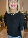 Solid Color Round Neck Lotus Leaf Sleeve Short-Sleeve Top 2 - Colors