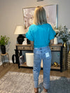 High Rise Cuffed Wide Leg Denim Jeans