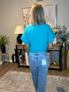 High Rise Cuffed Wide Leg Denim Jeans