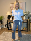 Washed Distressed Knee and Hem Cropped Pants Blackberry