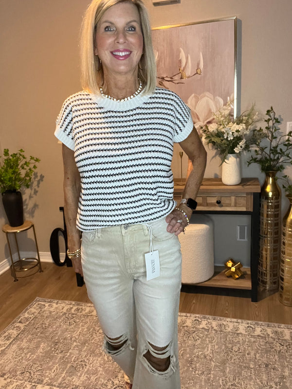 Washed Distressed Knee and Hem Cropped Pants Sand Beige