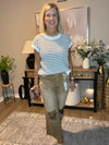 Washed Distressed Knee and Hem Cropped Pants Zenana Deep Camel