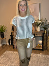 Washed Distressed Knee and Hem Cropped Pants Zenana Deep Camel