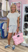 Easygoing Striped Relaxed Tee & Shorts Set