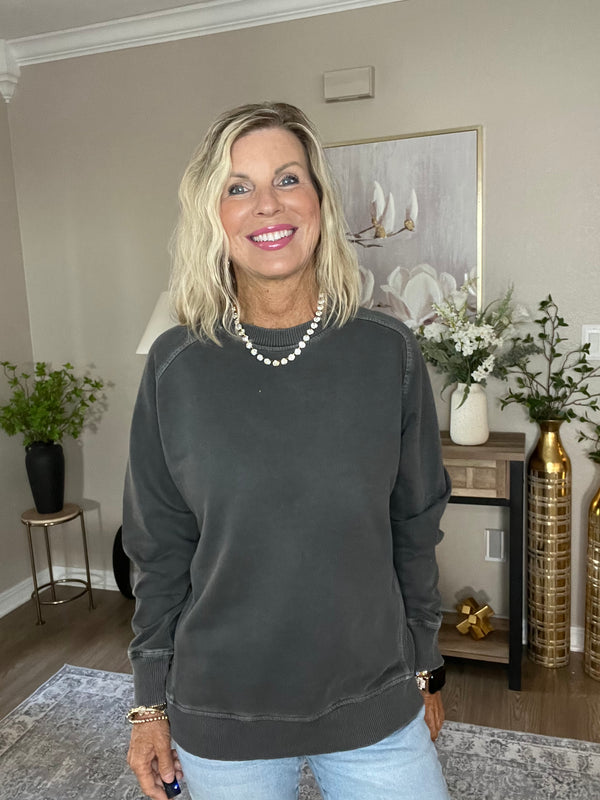 French Terry Pigment Dye & Enzyme Washing Pullover