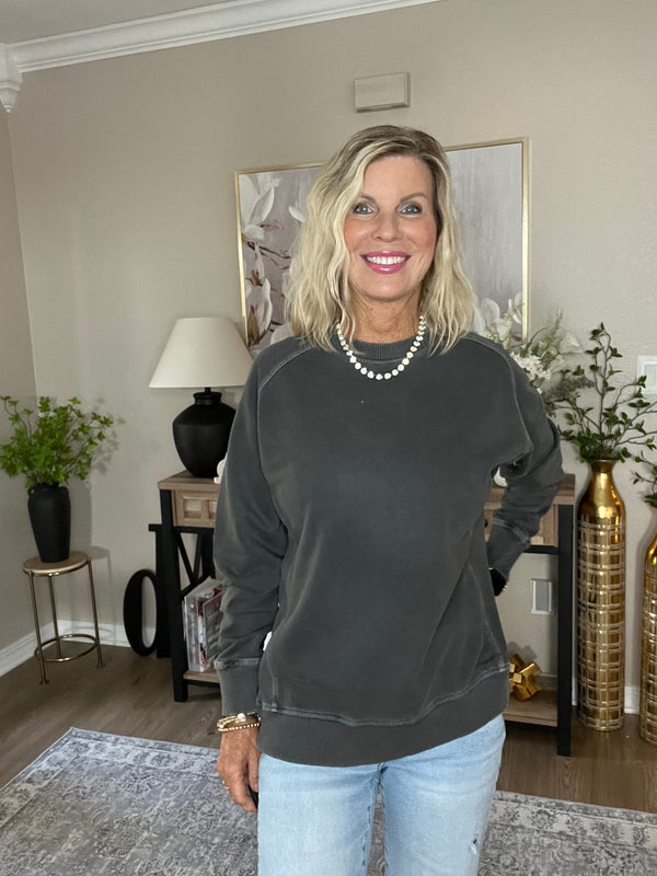 French Terry Pigment Dye & Enzyme Washing Pullover