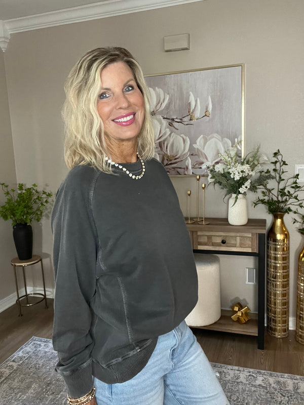 French Terry Pigment Dye & Enzyme Washing Pullover
