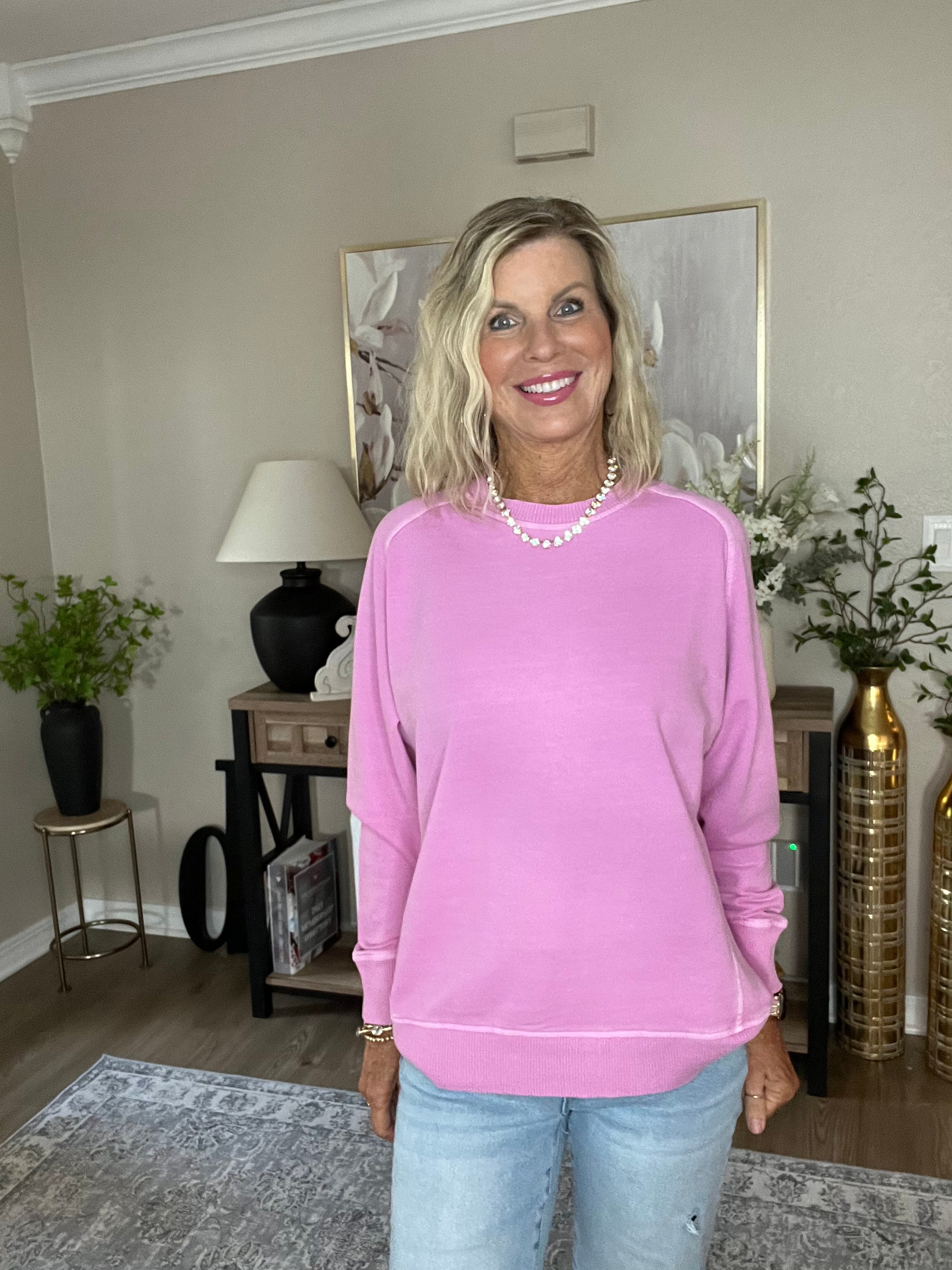 French Terry Pigment Dye & Enzyme Washing Pullover
