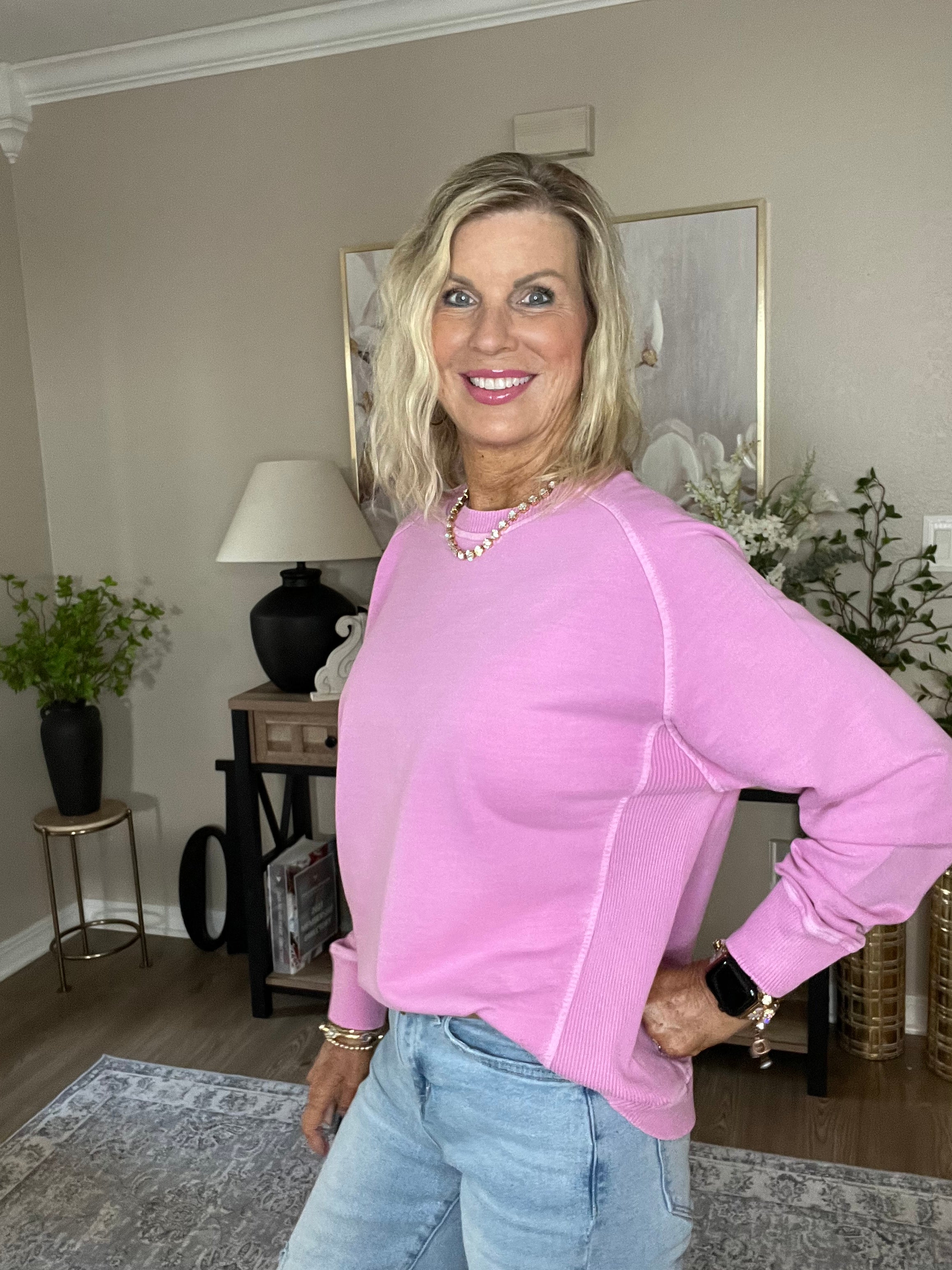 French Terry Pigment Dye & Enzyme Washing Pullover