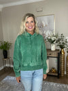 Acid Wash Fleece Cropped Hoodie - 2 Colors