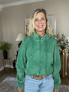 Acid Wash Fleece Cropped Hoodie - 2 Colors