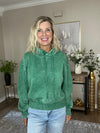 Acid Wash Fleece Cropped Hoodie - 2 Colors