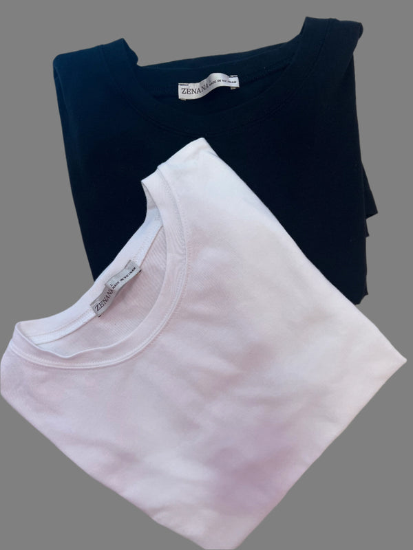 Basic Cotton Crewneck Short Sleeve Tee 2 Colors