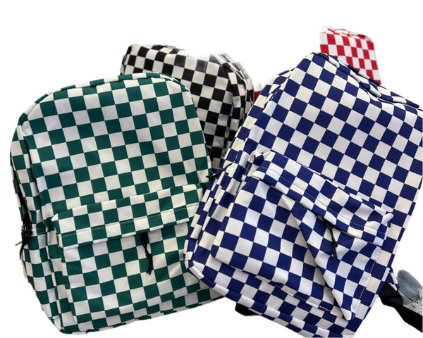 Trendy Checkered Backpack