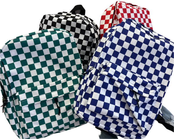 Trendy Checkered Backpack
