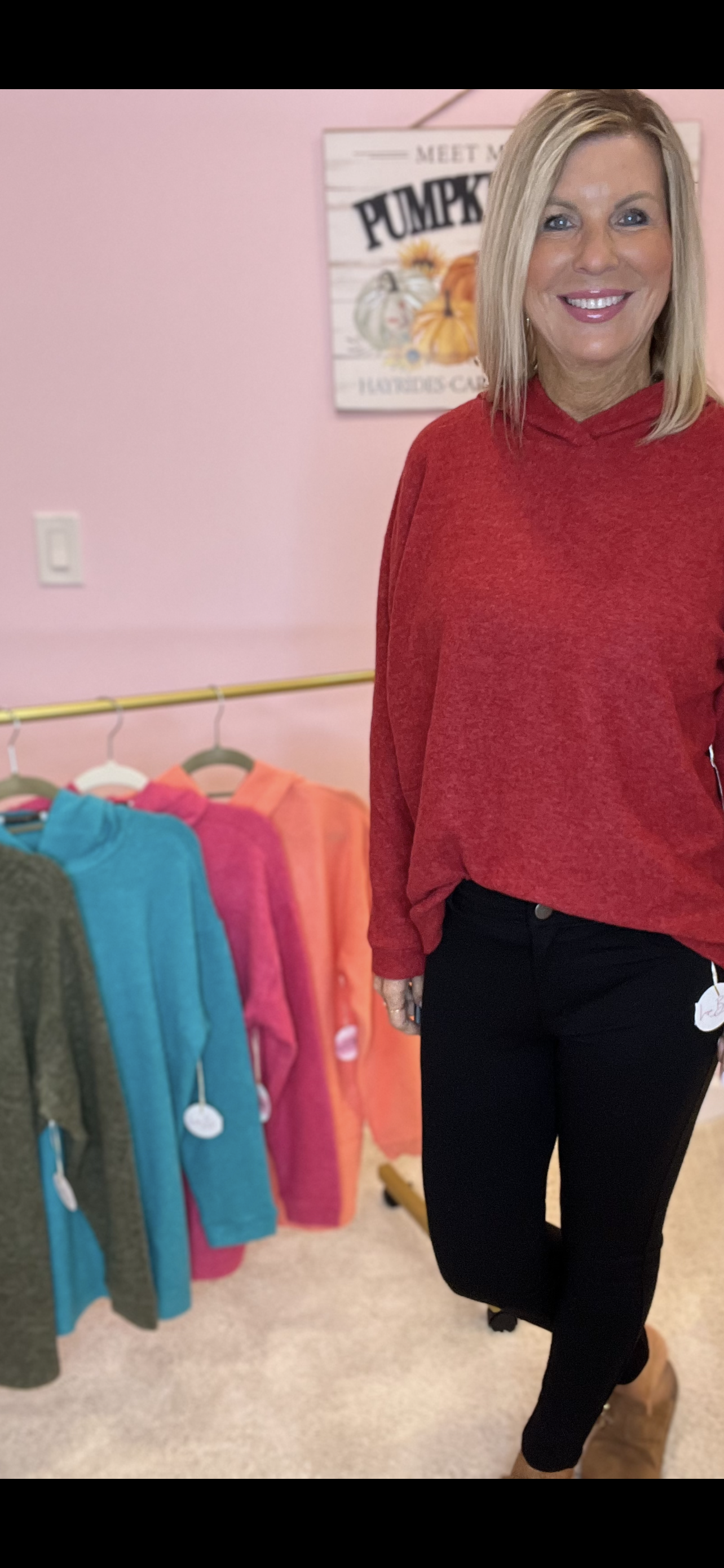 Hooded Brushed Melange Hacci Sweater - 5 Colors