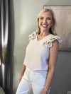 Zenana Woven Airflow Tiered Ruffle Sleeve Top - 2 Colors