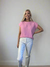 Zenana Double Gauze Round Neck Folded Short Sleeve Top