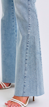 Judy Blue Light Wash Rhinestone Side Flare Jeans
