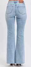 Judy Blue Light Wash Rhinestone Side Flare Jeans
