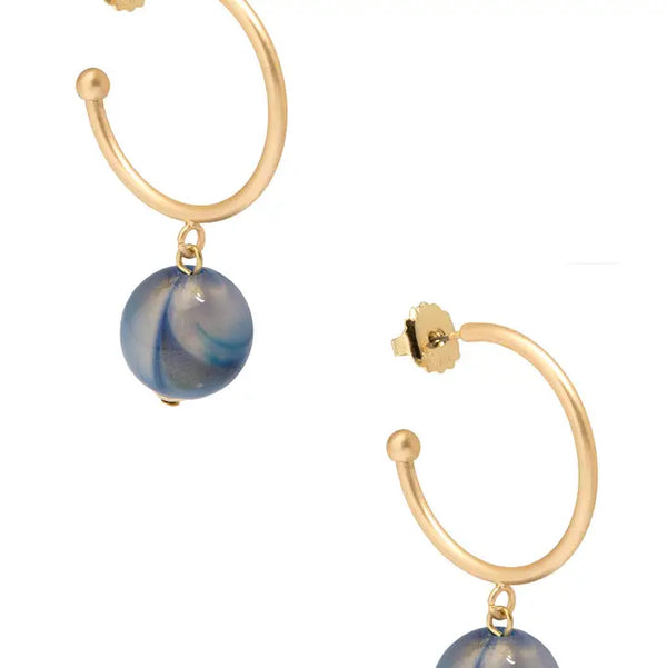 Iridescent Bead Hoop Earring