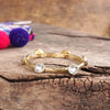 Boho Beaded Bracelet Semi Precious Glass Beads - Clear