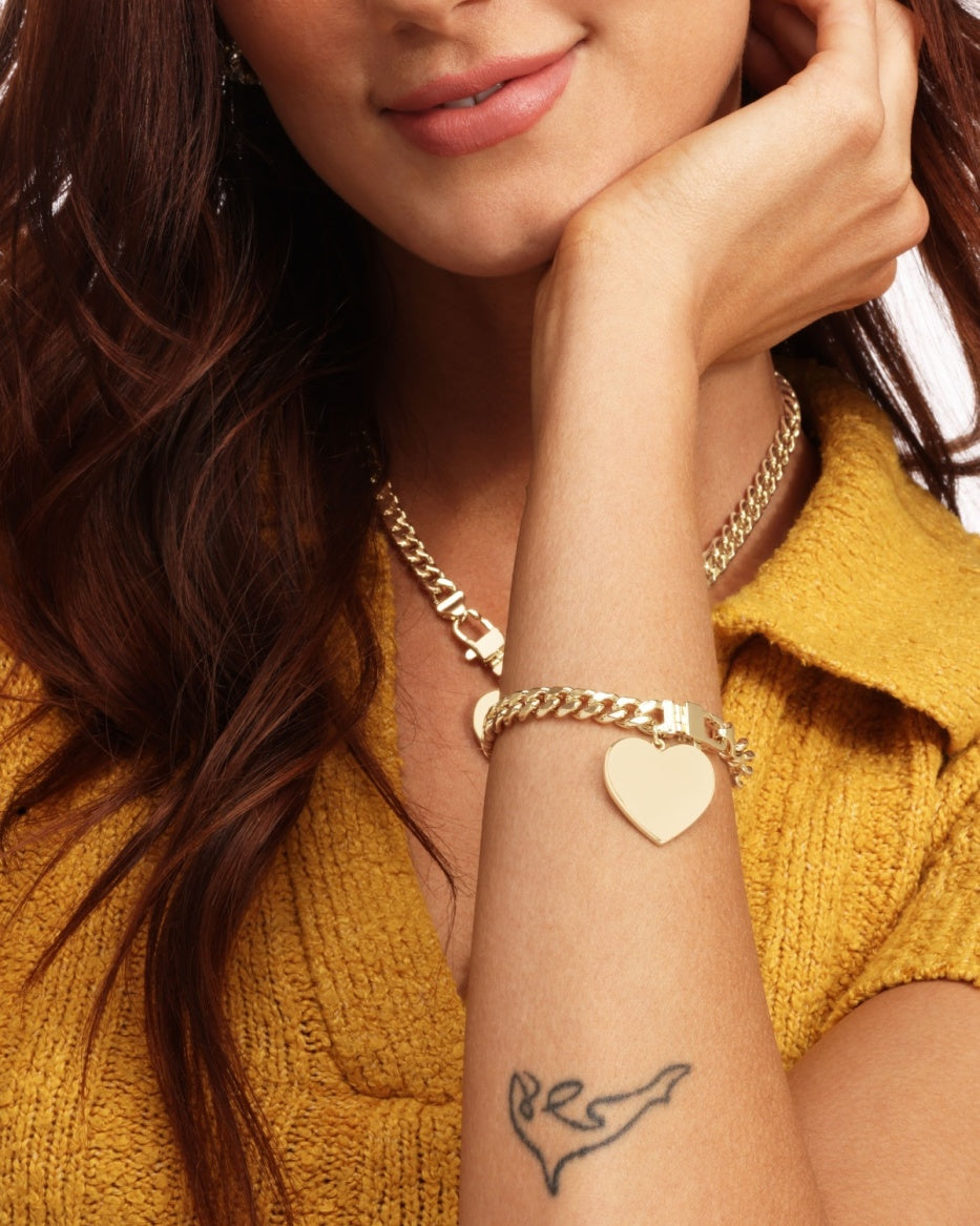 Melinda Maria - Julian Xl Heart Cuban Chain Bracelet