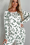 Leopard Animal Print Long Sleeve and Pants Loungewear Set