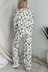 Leopard Animal Print Long Sleeve and Pants Loungewear Set