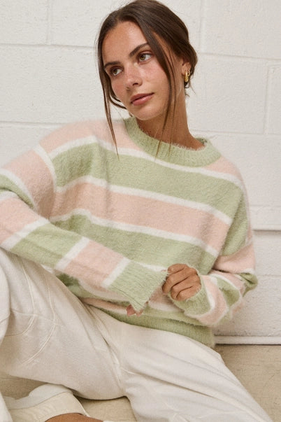 Fuzzy Knit Sweater Top