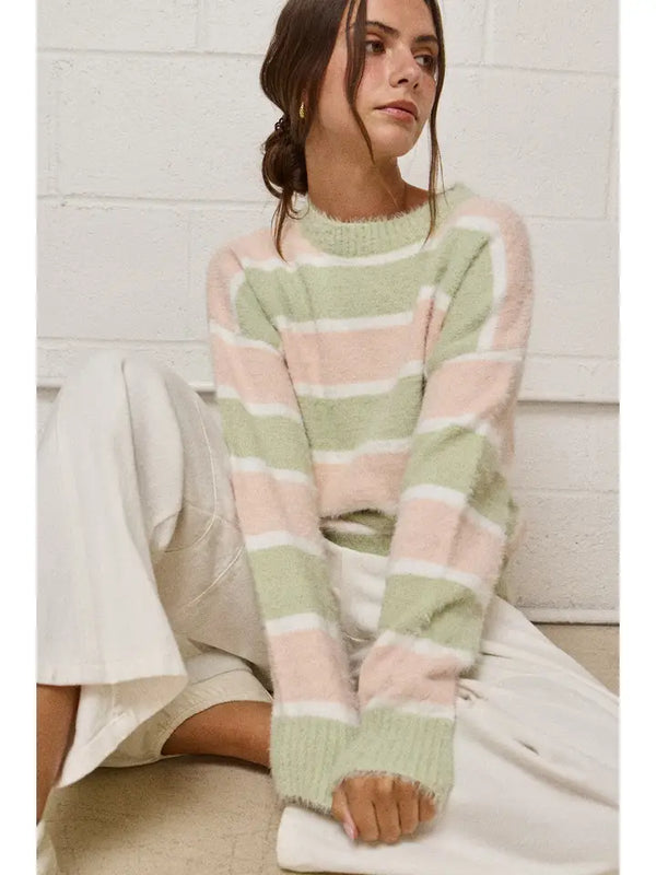 Fuzzy Knit Sweater Top