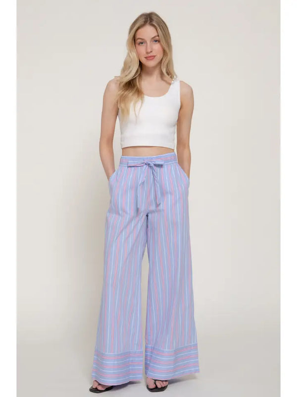Weekend Escape Stripe Pants, Blue