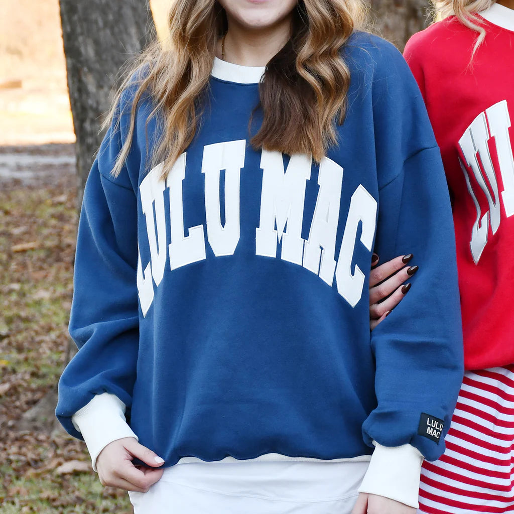 Lulu Mac Sweatshirt Color Block Navy/White - Stitch